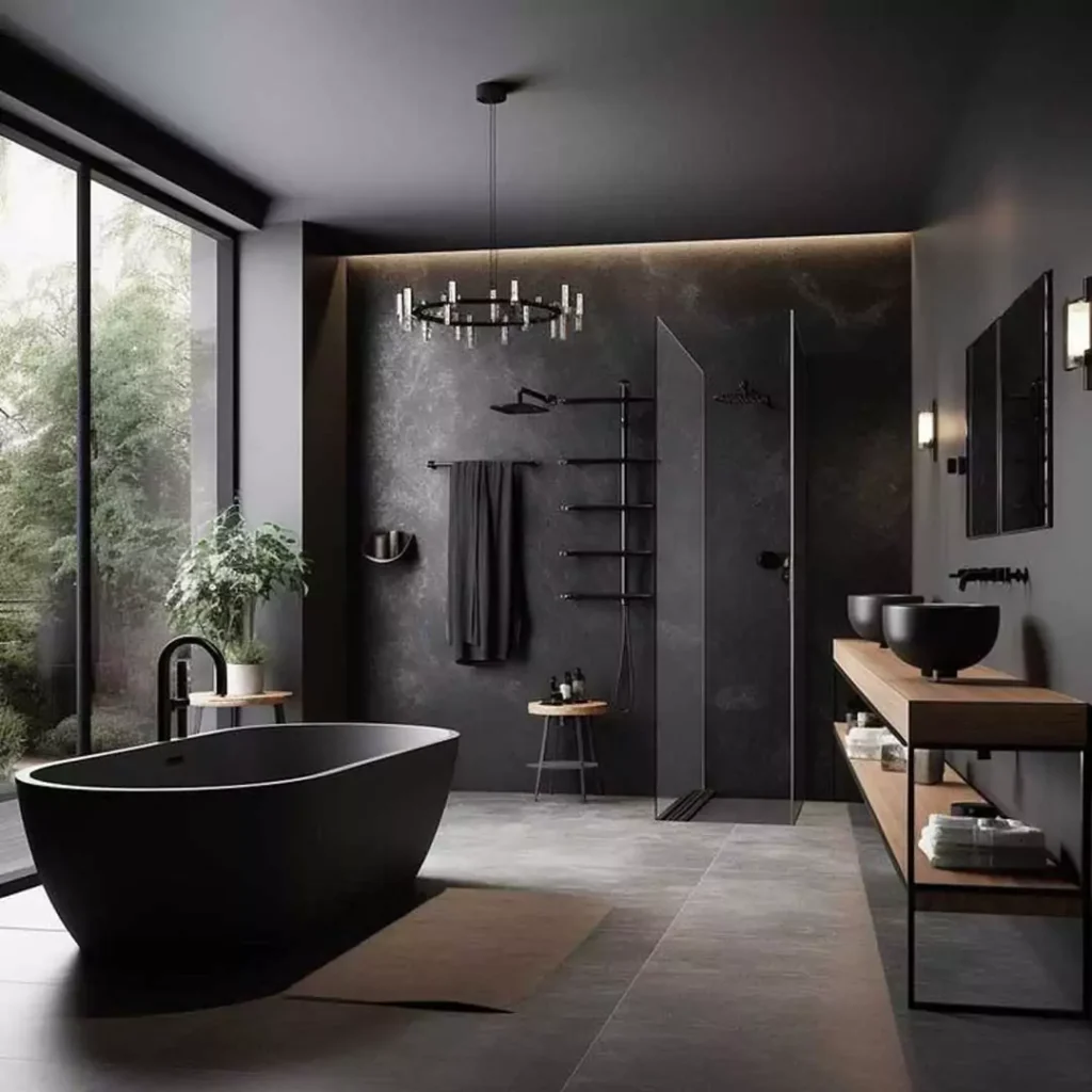 برترین ایده های استفاده از رنگ تیره در طراحی داخلی حمام