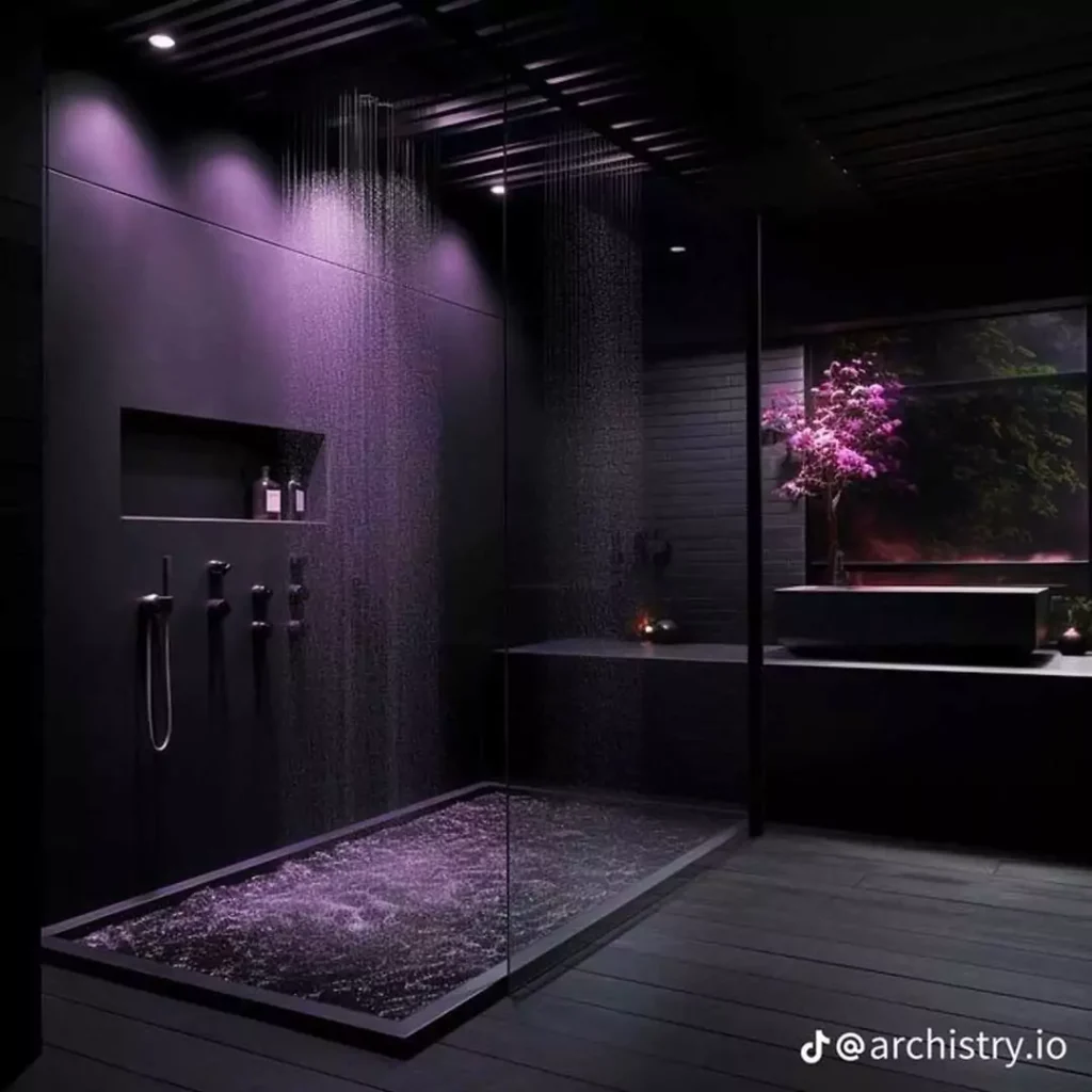 بهترین ایده استفاده از رنگ تیره در طراحی داخلی حمام