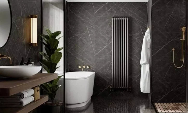 زیباترین ایده استفاده از رنگ تیره در طراحی داخلی حمام
