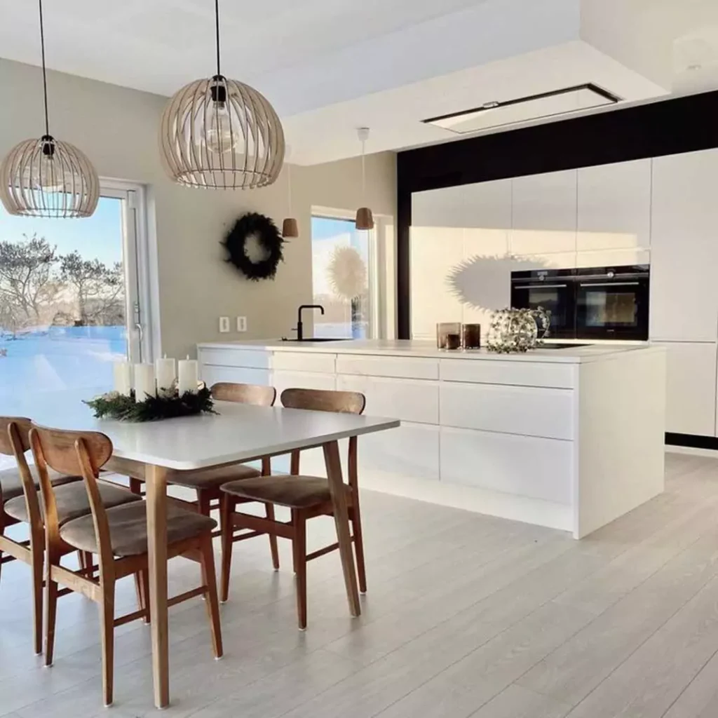 زیباترین طراحی داخلی آشپزخانه با رنگ سفید