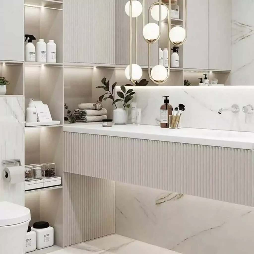 بی نظیرترین و به روزترین ایده های استفاده از رنگ سفید در طراحی داخلی سرویس بهداشتی