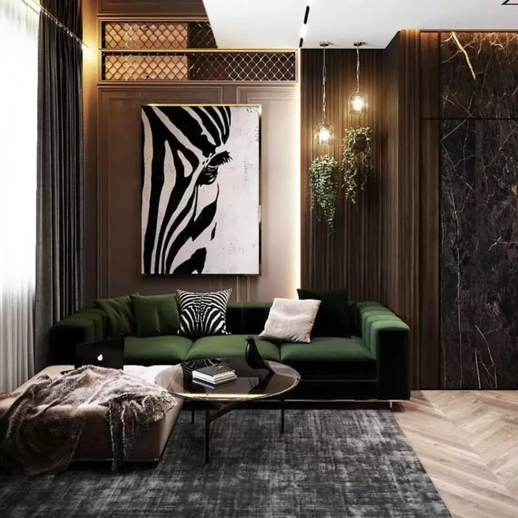 پرطرفدارترین دیزاین اتاق نشیمن با رنگ سبز