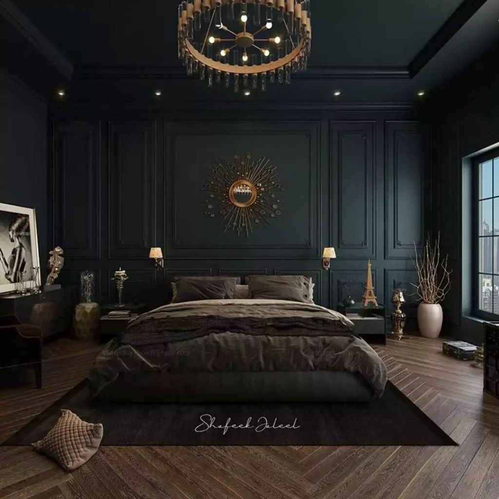 ایده های ناب در استفاده از رنگ تیره در دیزاین داخلی اتاق خواب