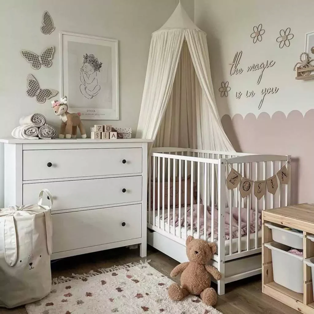 دوست داشتنی ترین دیزاین داخلی اتاق نوزاد دختر