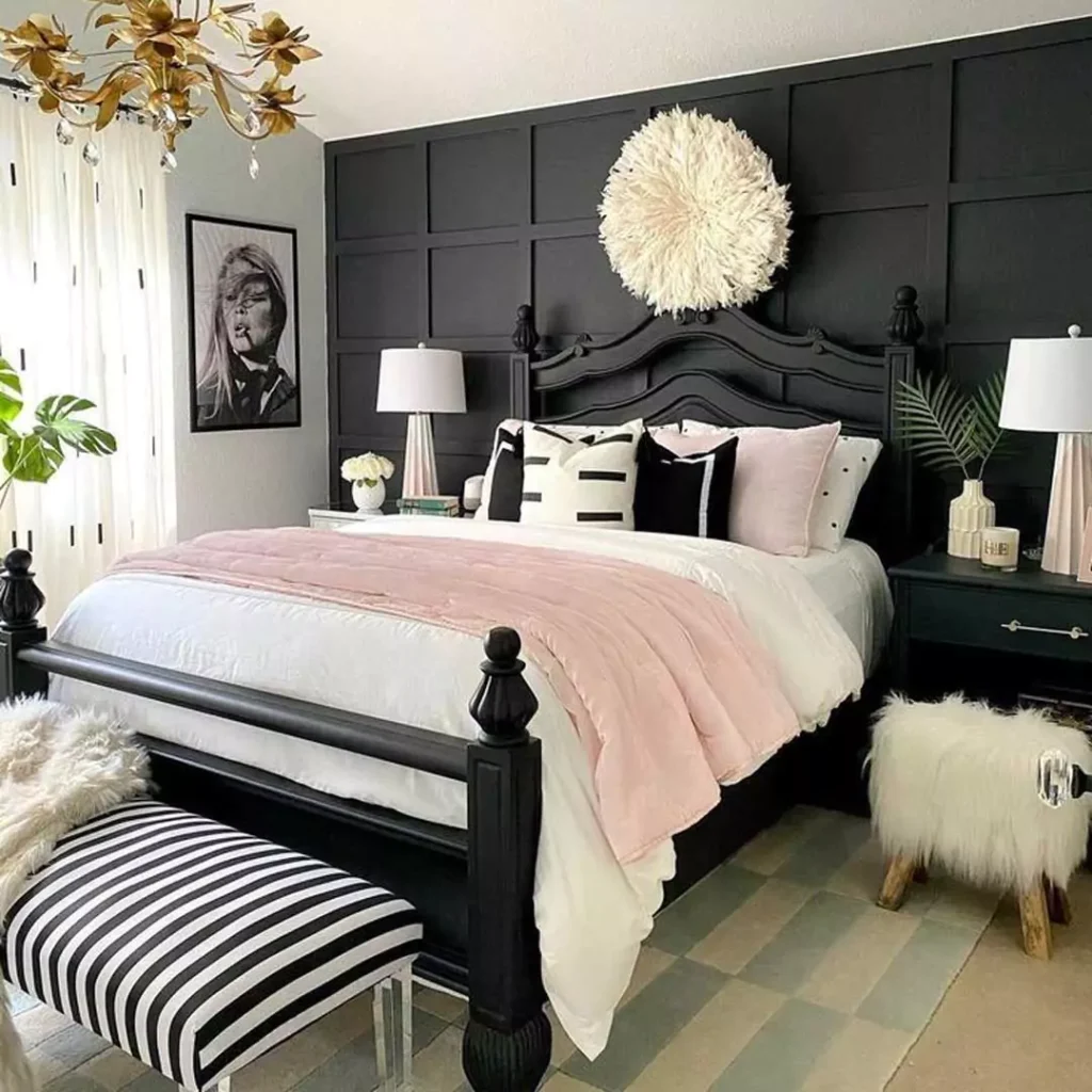 خاص ترین دیزاین اتاق خواب با رنگ سیاه و سفید