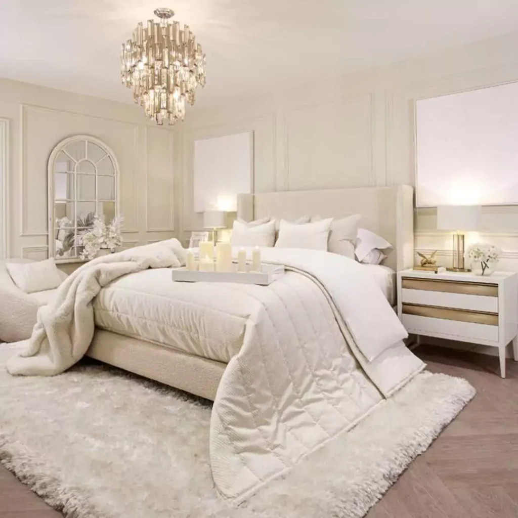 لوکس ترین و زیباترین ایده های استفاده از رنگ سفید در دیزاین داخلی اتاق خواب