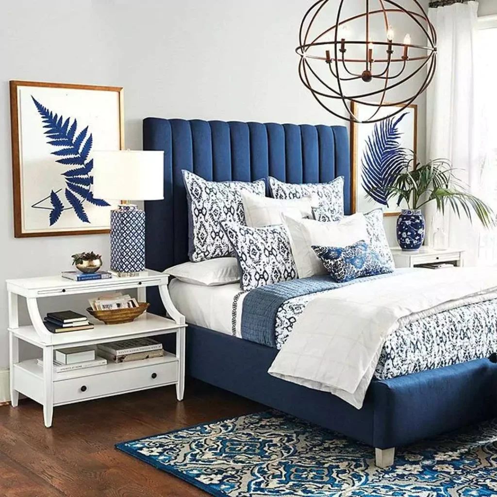 لوکس ترین ایده های استفاده از رنگ آبی در دیزاین اتاق خواب