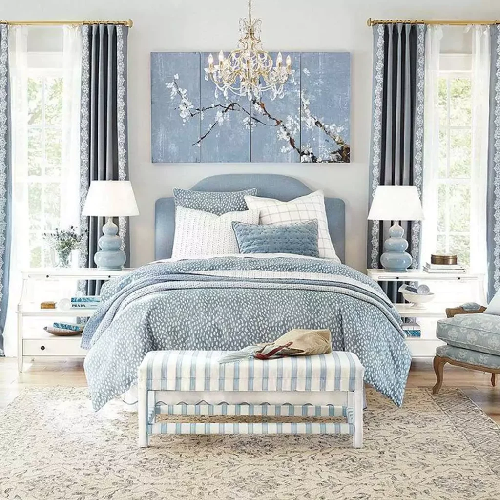 متفاوت ترین ایده های استفاده از رنگ آبی در دیزاین اتاق خواب
