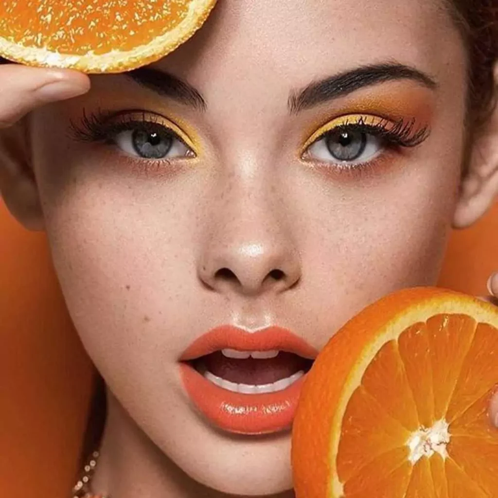 ترندترین آرایش چشم با سایه پرتقالی