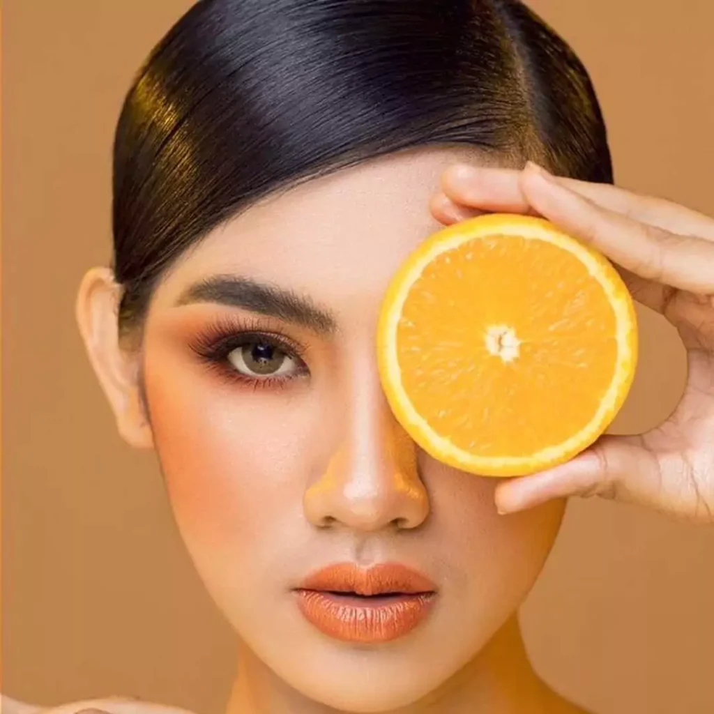 جدیدترین آرایش چشم با سایه پرتقالی