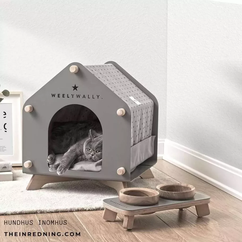 مدل خانه مینیمال حیوانات خانگی آپارتمانی به رنگ طوسی