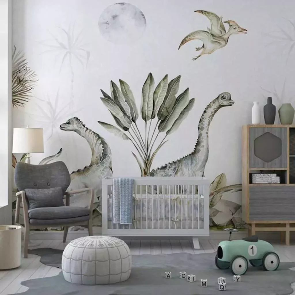 جذاب ترین مدل های دیزاین اتاق کودک با تم دایناسور