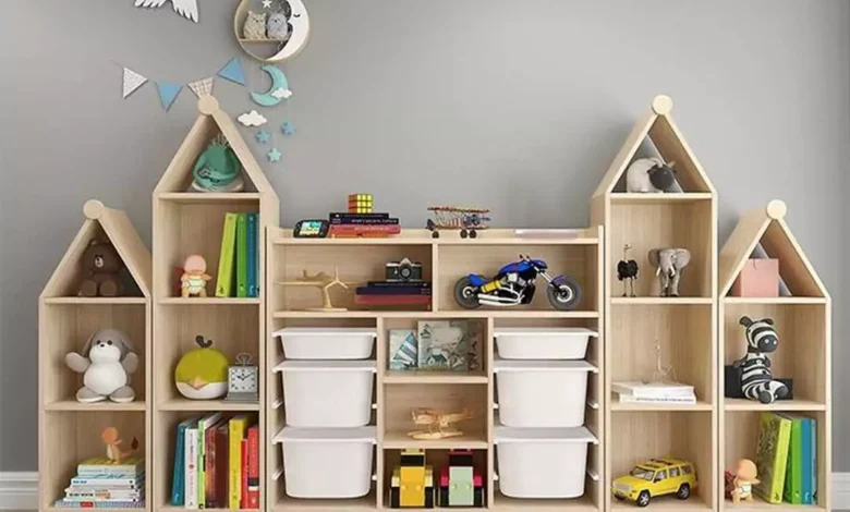 مدل های جالب کتابخانه چوبی اتاق کودک