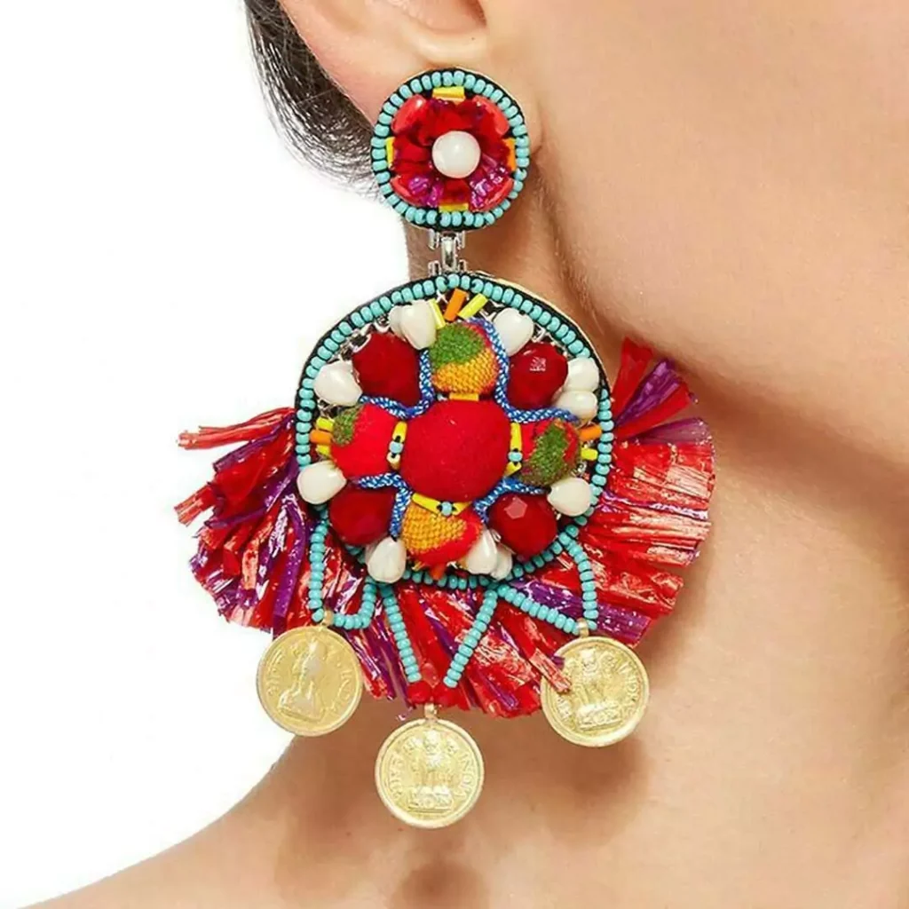 ترندترین گوشواره های دخترانه رنگی Ranjana Khan