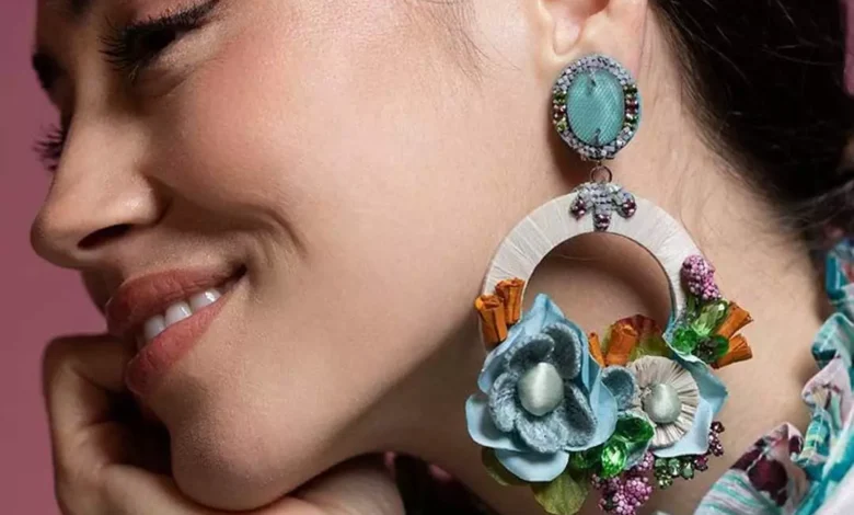 چشم نوازترین گوشواره های دخترانه رنگی Ranjana Khan