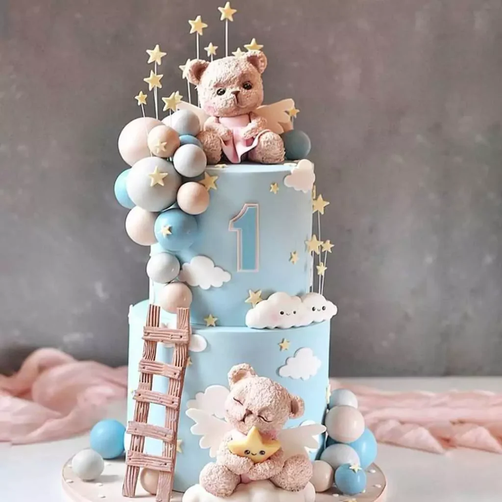کیک تولد خرس تدی زیبا
