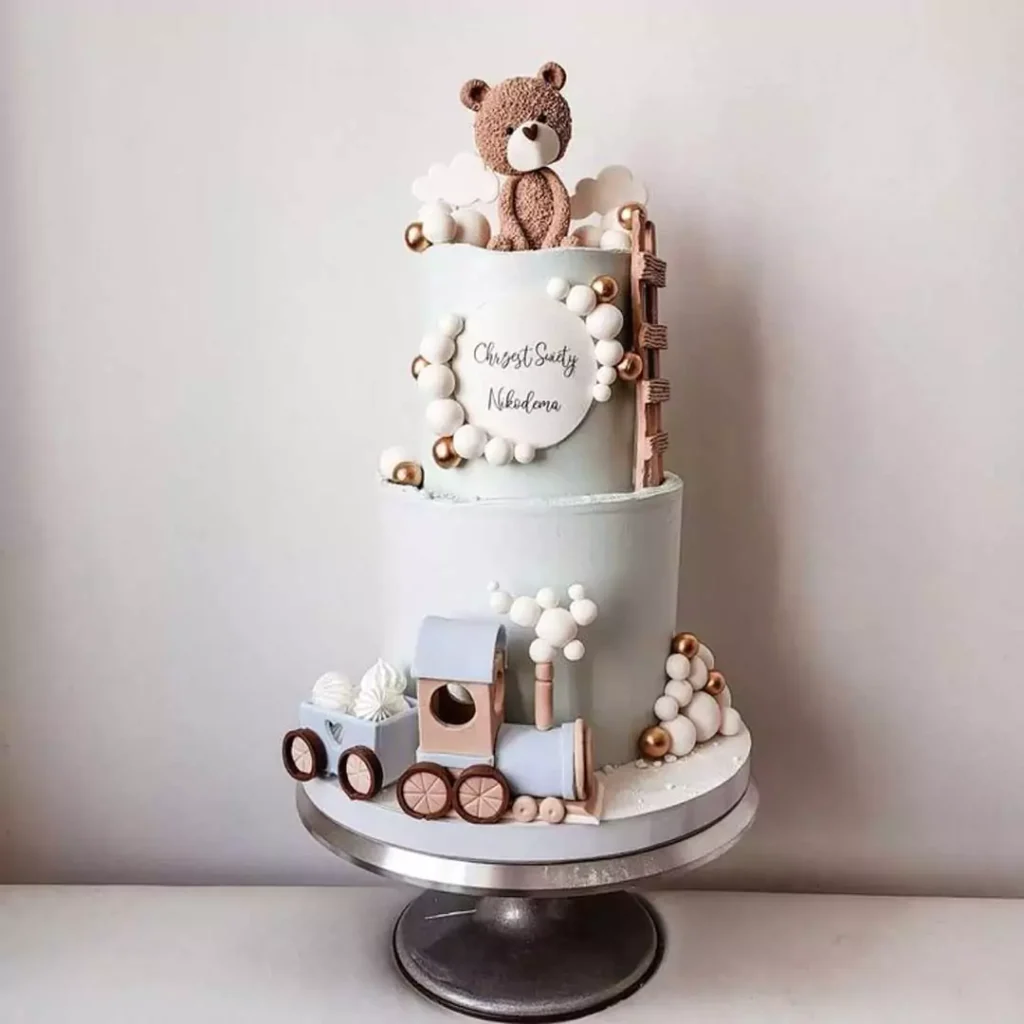 کیک تولد خرس تدی دو طبقه