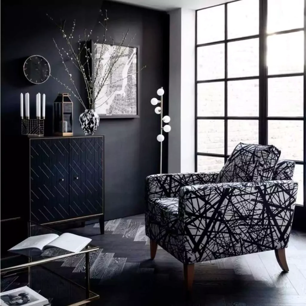 به روزترین ایده های استفاده از رنگ سیاه در دیزاین داخلی اتاق نشیمن