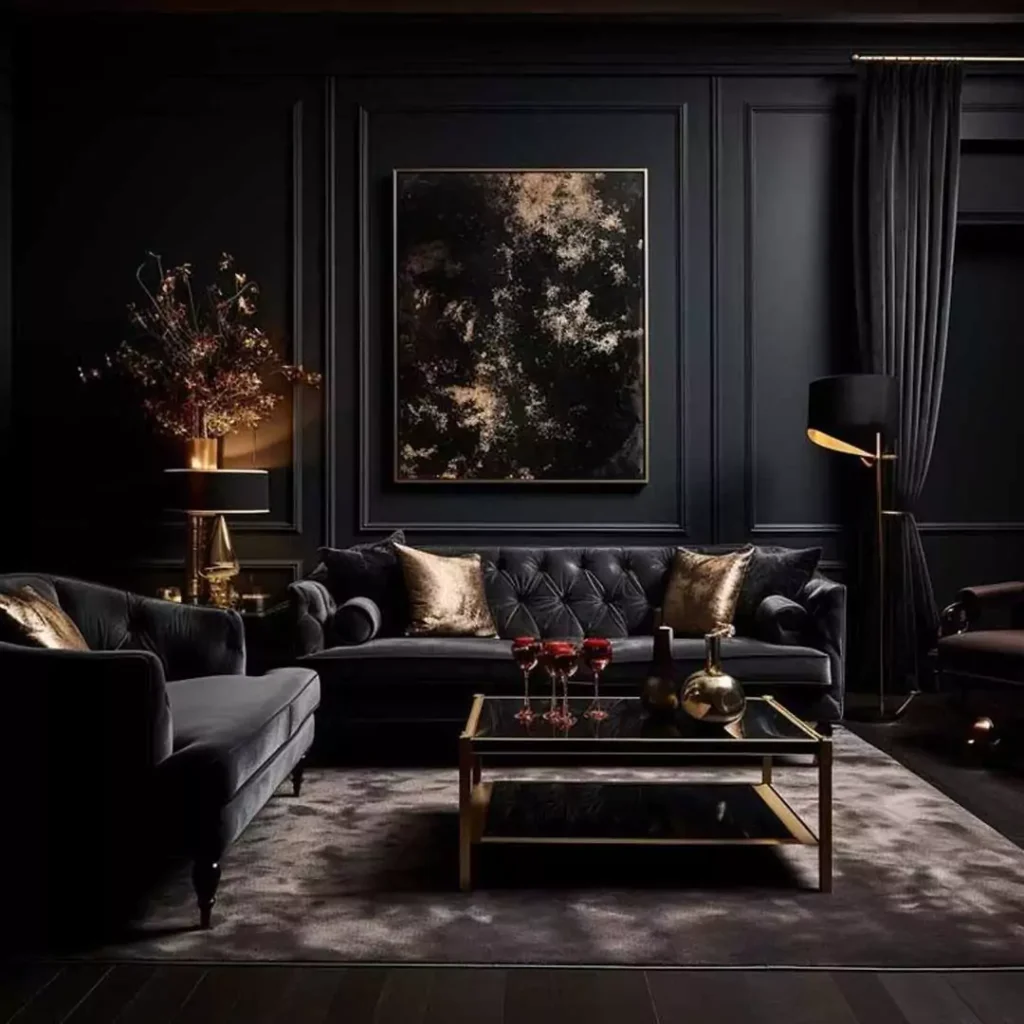 ترندترین ایده های استفاده از رنگ سیاه در دیزاین داخلی اتاق نشیمن