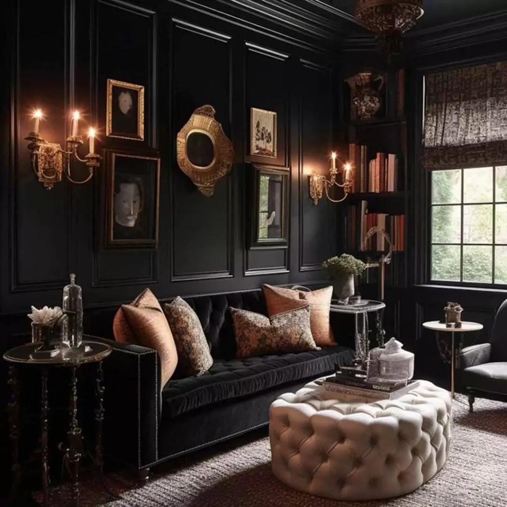شیک ترین ایده های استفاده از رنگ سیاه در دیزاین داخلی اتاق نشیمن