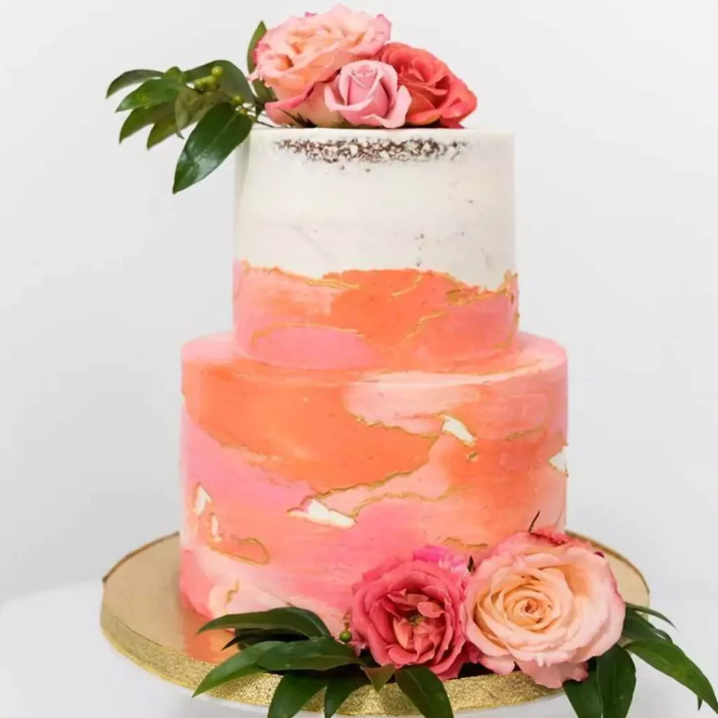 زیباترین کیک عروسی با رنگ ترند 2024