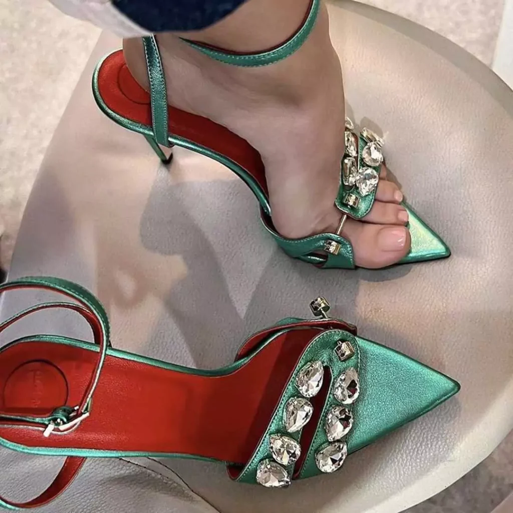 زیباترین مدل های کفش مجلسی پاشنه بلند سبز زنانه