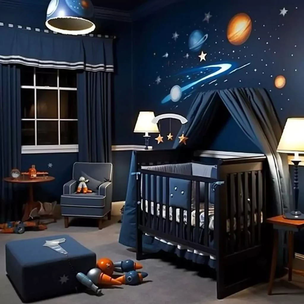 پرطرفدارترین دیزاین اتاق کودک با رنگ تیره