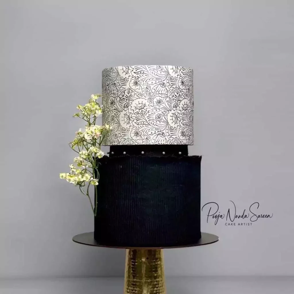 قشنگ ترین کیک تولد سیاه و سفید