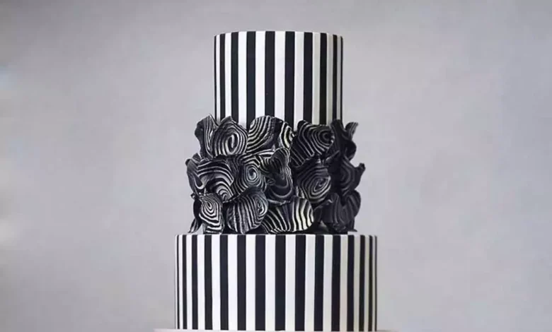 ناب ترین کیک تولد سیاه و سفید
