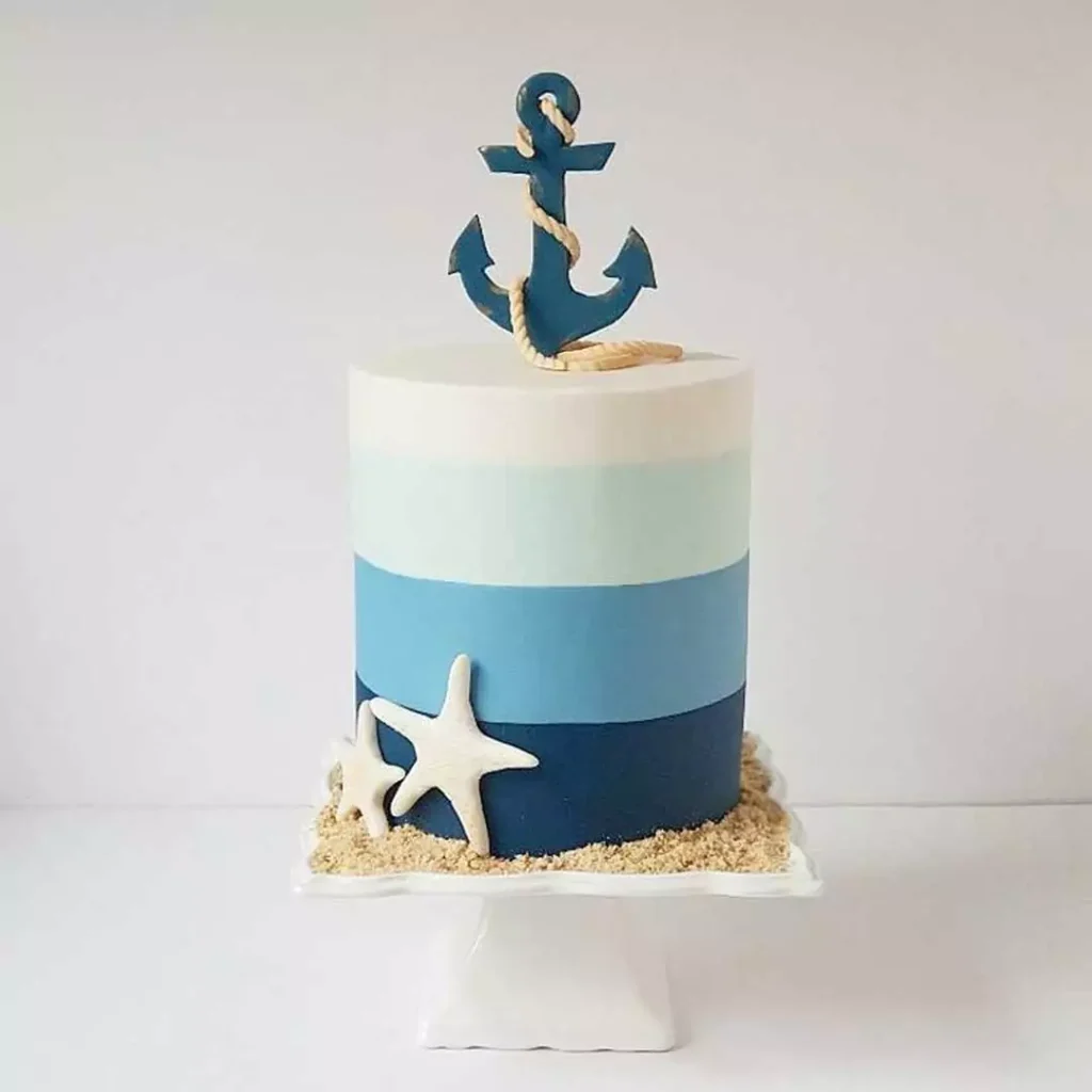 قشنگ ترین کیک تولد پسرانه ملوانی و دریانوردی
