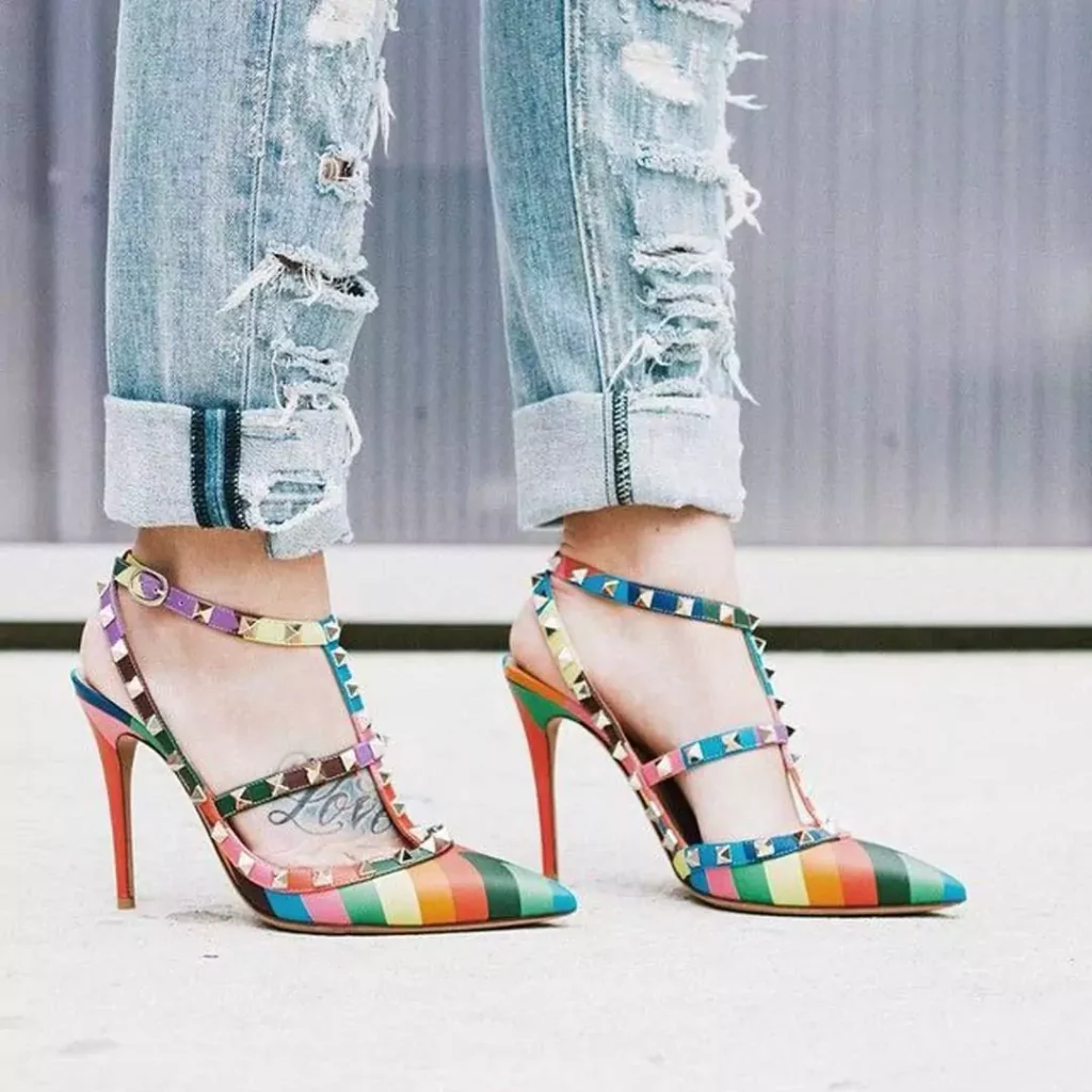 جذاب ترین کفش مجلسی زنانه طرح رنگین کمان