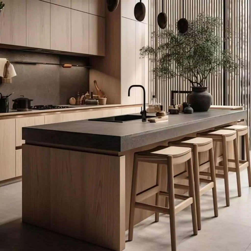 محبوب ترین مدل طراحی آشپزخانه مینیمال به سبک Japandi