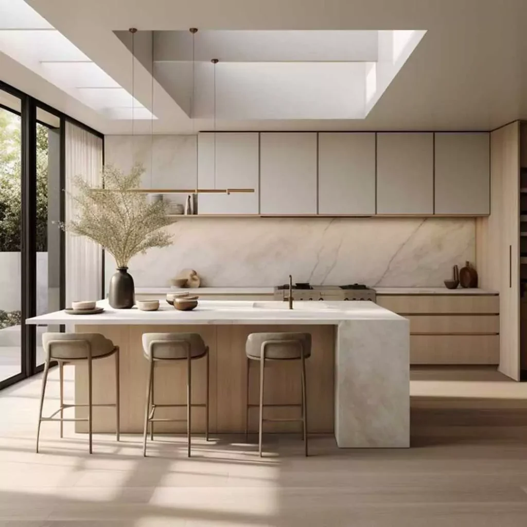 به روزترین مدل طراحی آشپزخانه مینیمال به سبک Japandi