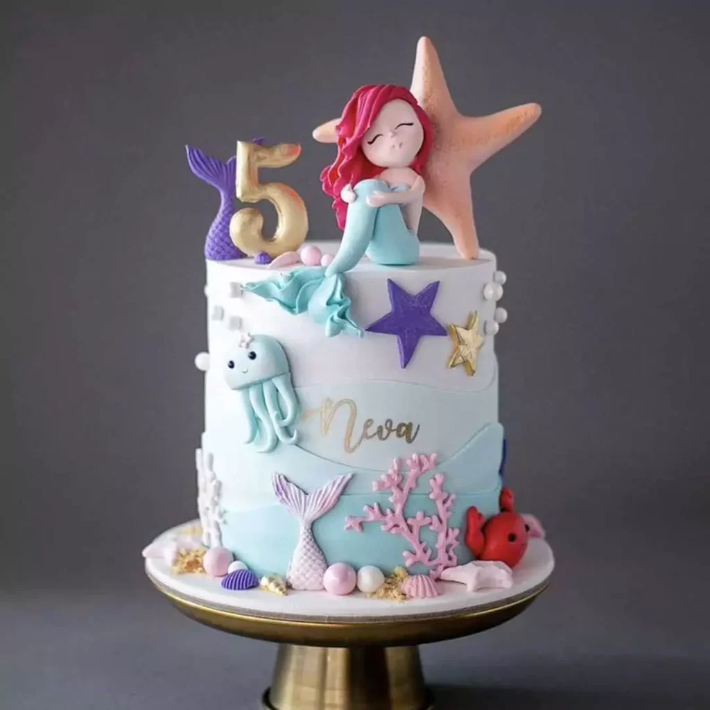شیک ترین کیک تولد دخترانه با تم پری دریایی