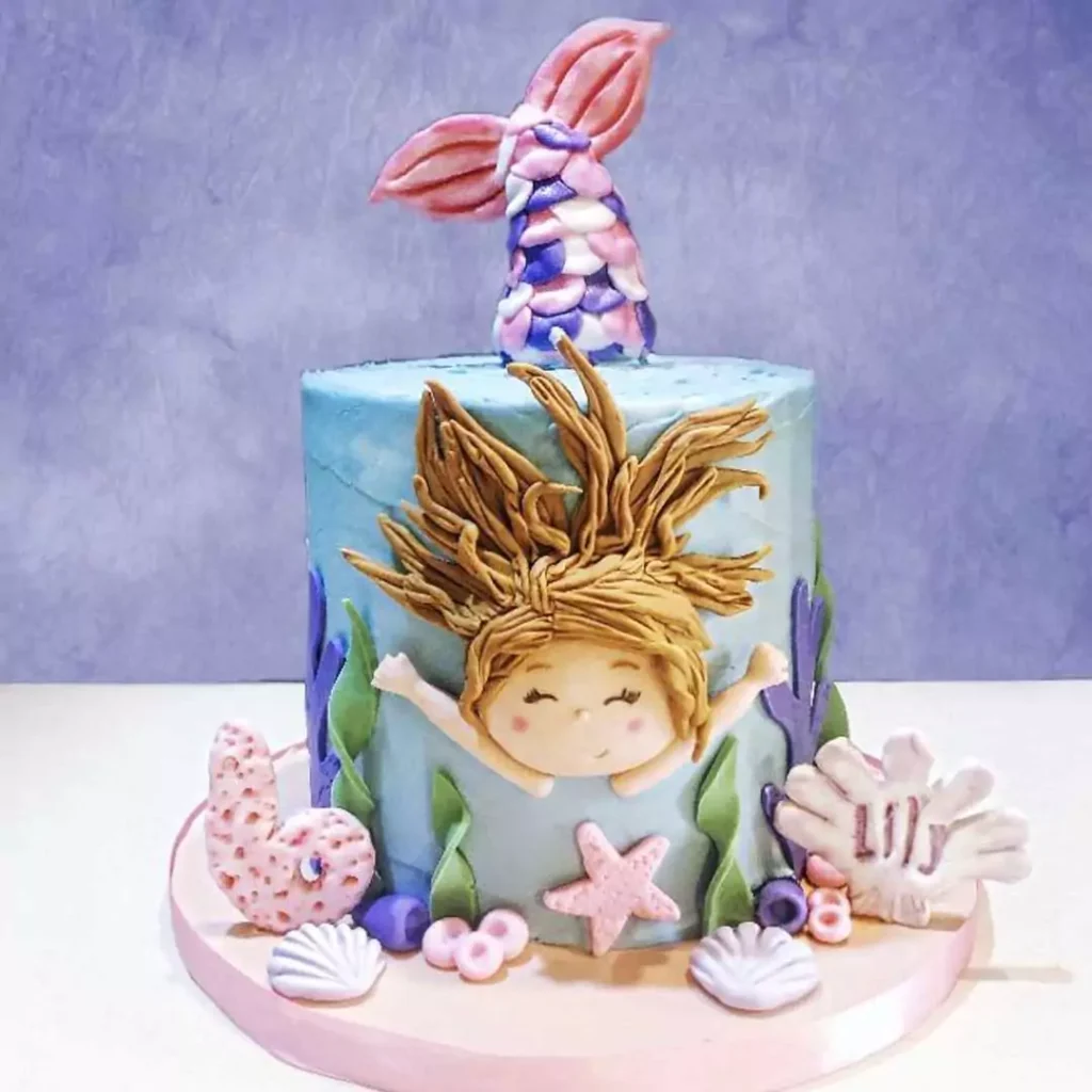زیباترین کیک تولد دخترانه با تم پری دریایی