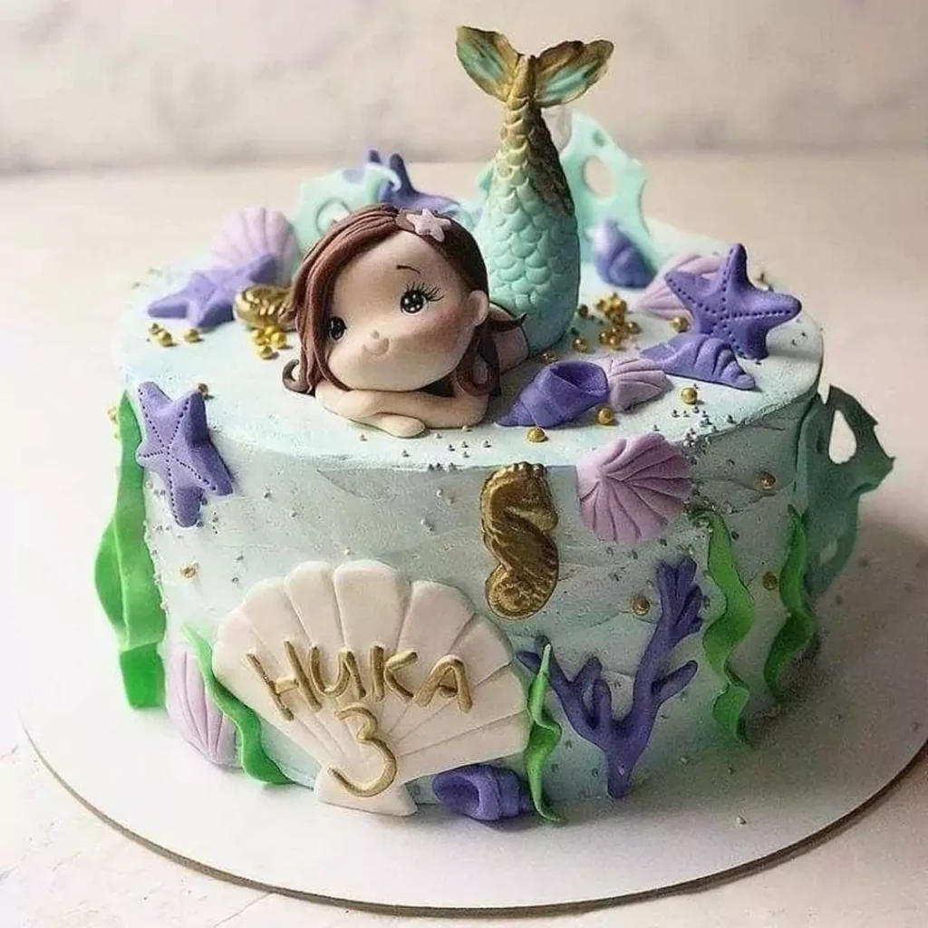 ترندترین کیک تولد دخترانه با تم پری دریایی