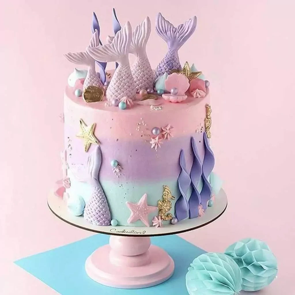 جذاب ترین کیک تولد دخترانه با تم پری دریایی