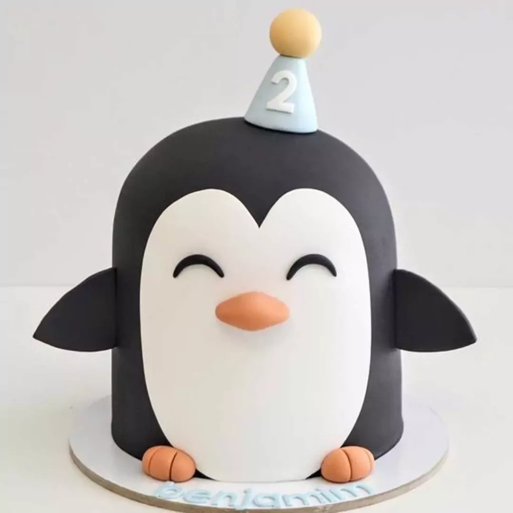 مدل های مینی کیک تولد بچگانه طرح پنگوئن