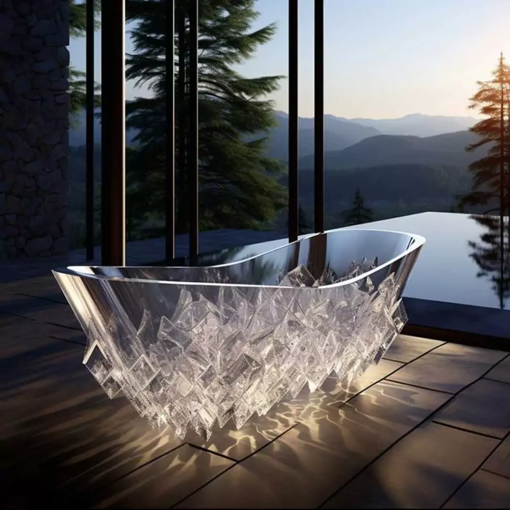 قشنگ ترین وان شیشه ای حمام 2024