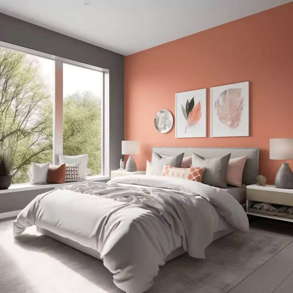 کیوت ترین ایده استفاده از رنگ هلویی در دیزاین اتاق خواب