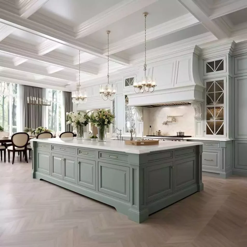 لوکس ترین طراحی آشپزخانه مدرن سبک نئوکلاسیک
