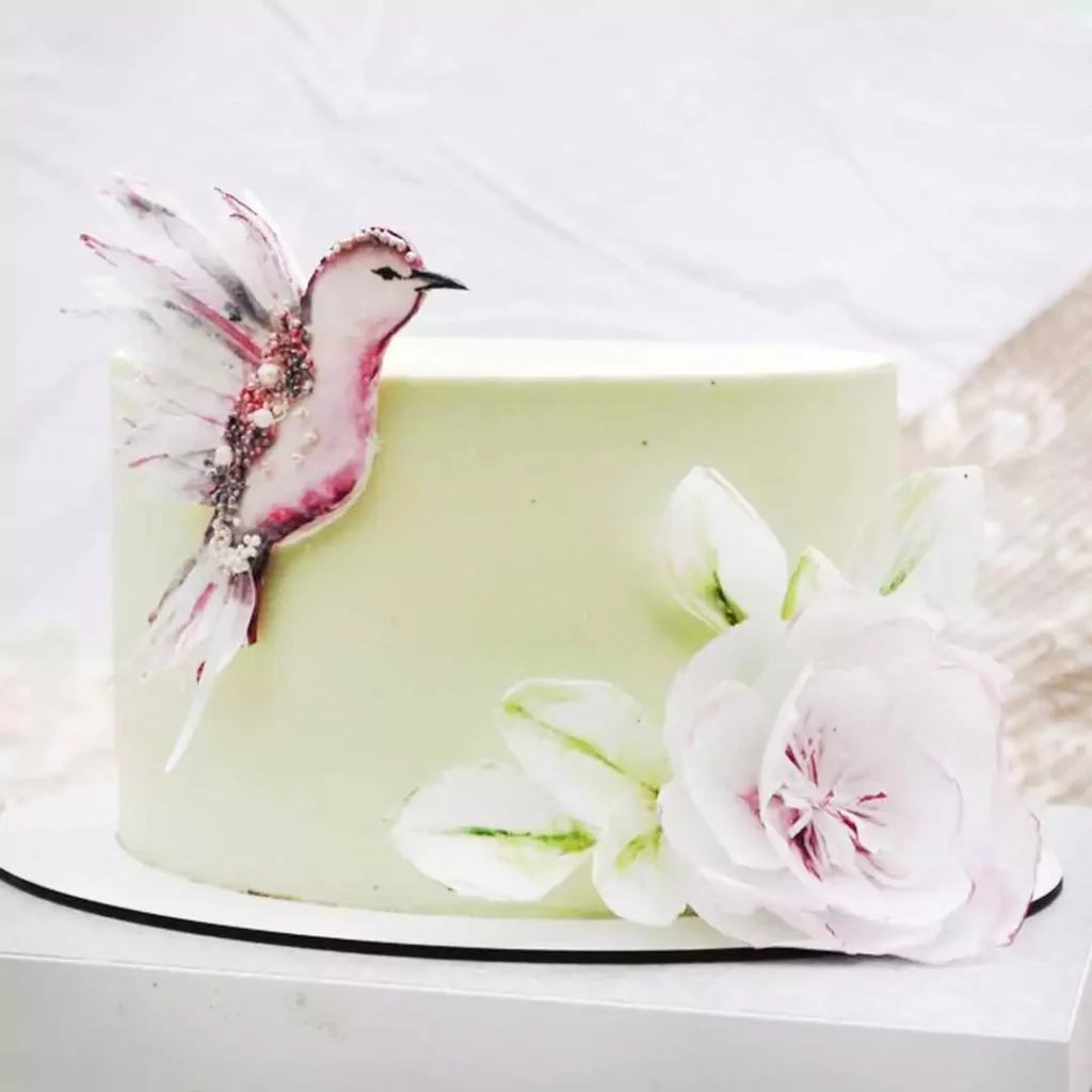 ناب ترین کیک تولد بهاری طرح پرندگان