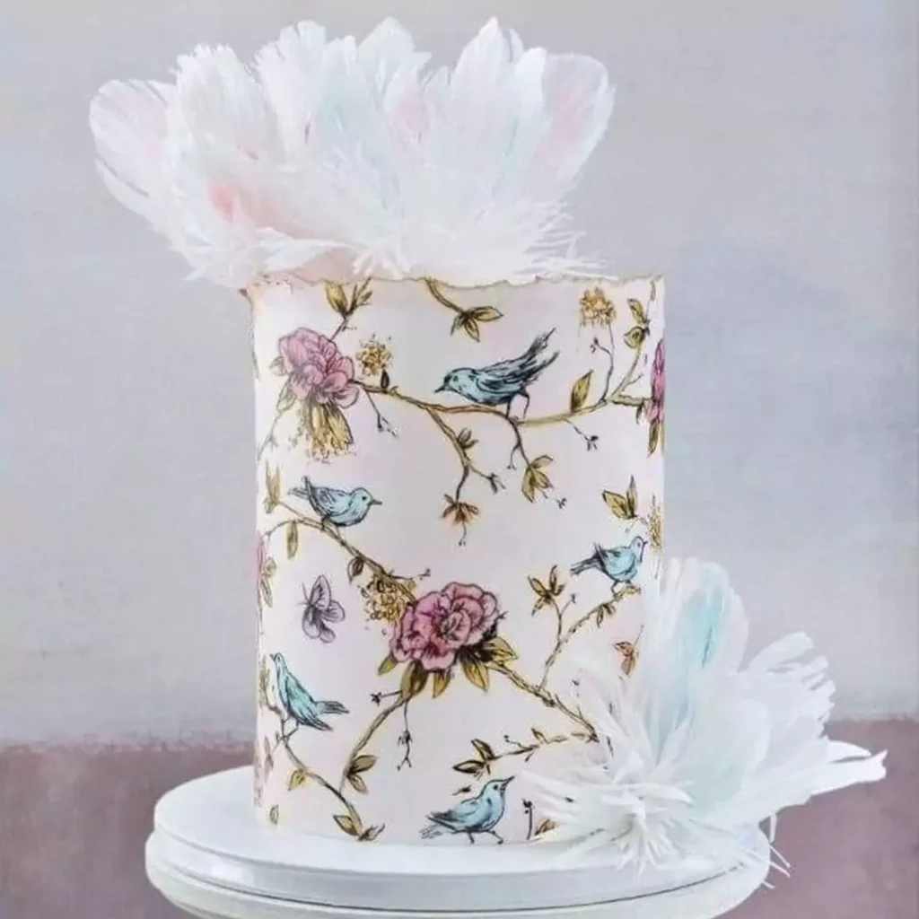 جذاب ترین کیک تولد بهاری طرح پرندگان