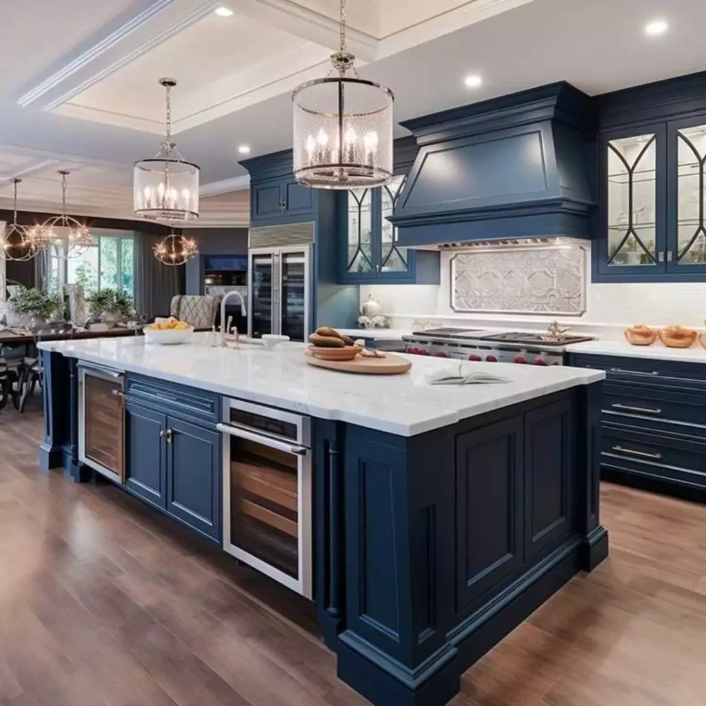 شیک ترین ایده های استفاده از رنگ آبی در دیزاین آشپزخانه مدرن