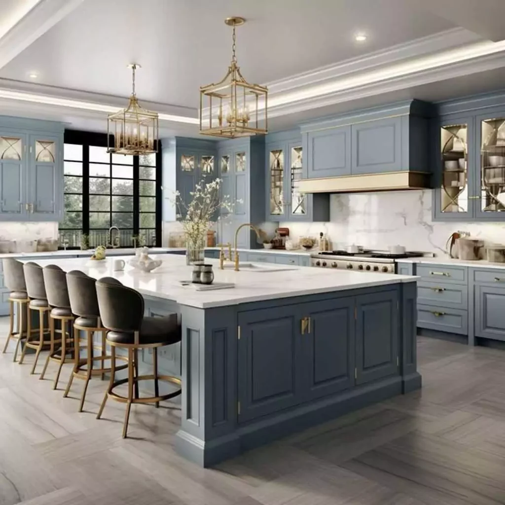 خاص ترین ایده های استفاده از رنگ آبی در دیزاین آشپزخانه مدرن