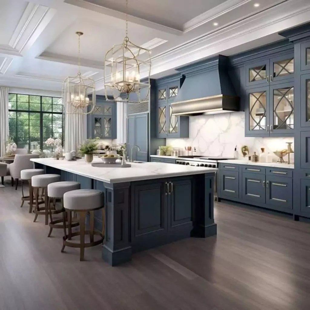 پرطرفدارترین ایده های استفاده از رنگ آبی در دیزاین آشپزخانه مدرن