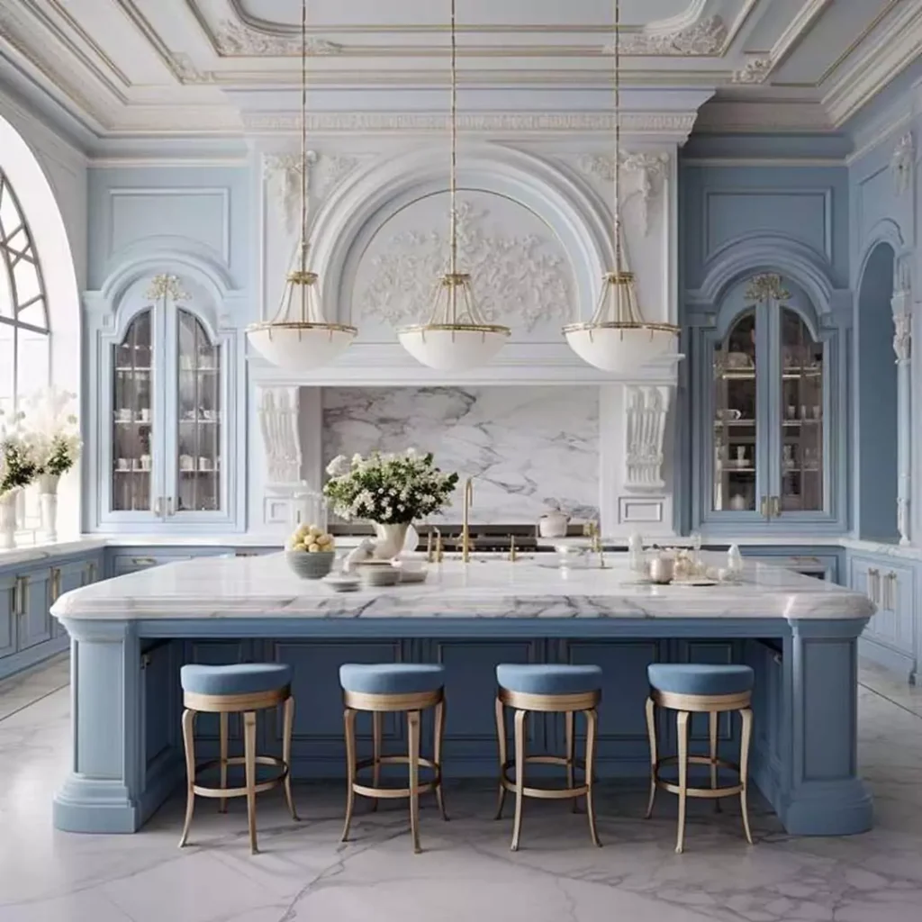 ترندترین ایده های استفاده از رنگ آبی در دیزاین آشپزخانه مدرن