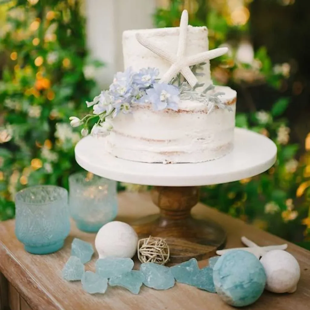 قشنگ ترین کیک عروسی ساحلی 2024